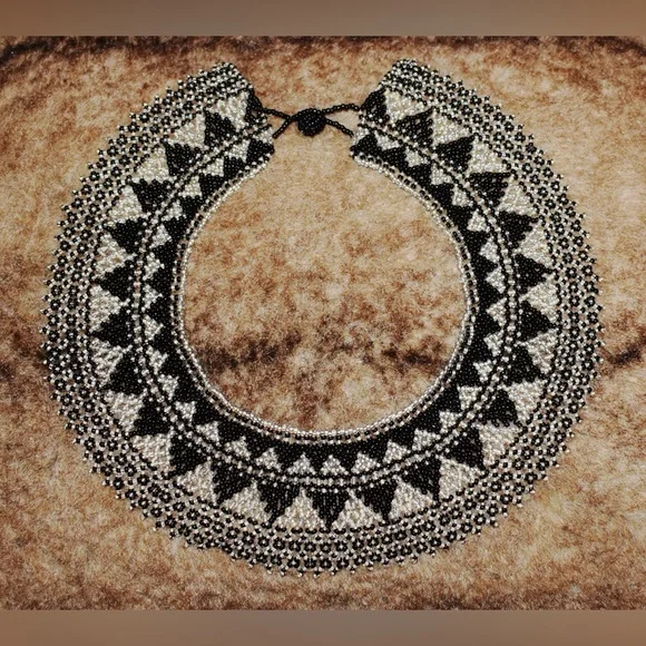 Hand-Beaded Collar Necklace - Picture 1 of 3